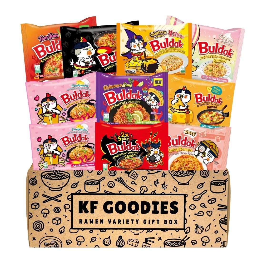 KF GOODIES Korean ramen variety gift box cover, a ready-to-gift meal assortment for ramen lovers