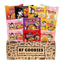 KF GOODIES Korean ramen variety gift box cover, a ready-to-gift meal assortment for ramen lovers