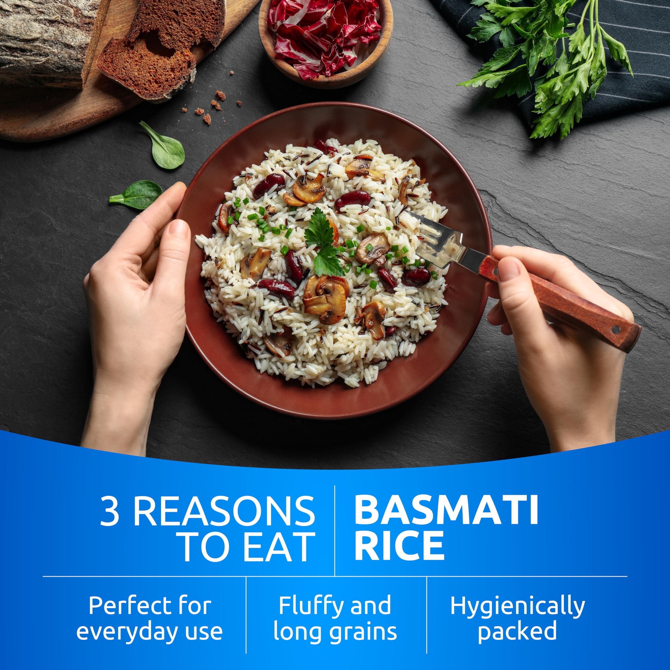 Khazana Basmati Rice after cooking, fluffy and separate grains