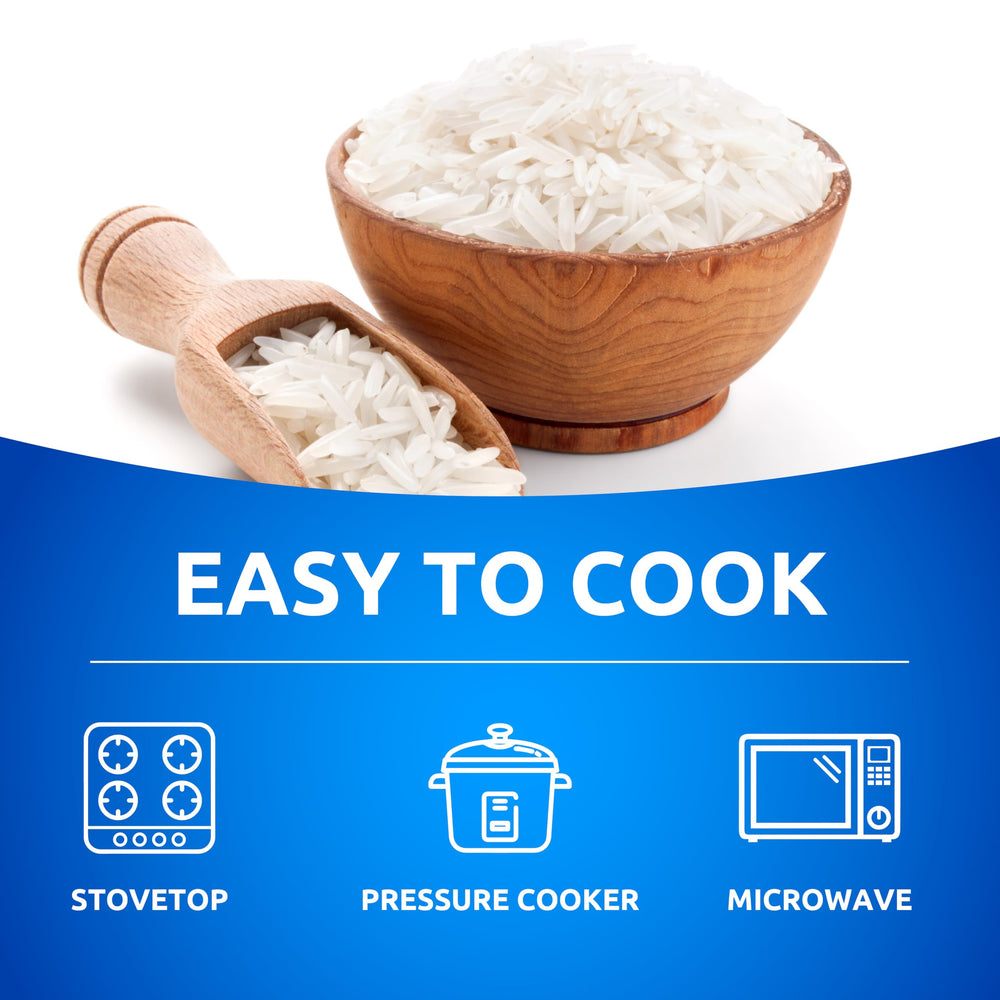 Khazana Basmati Rice with measuring cup for portioning