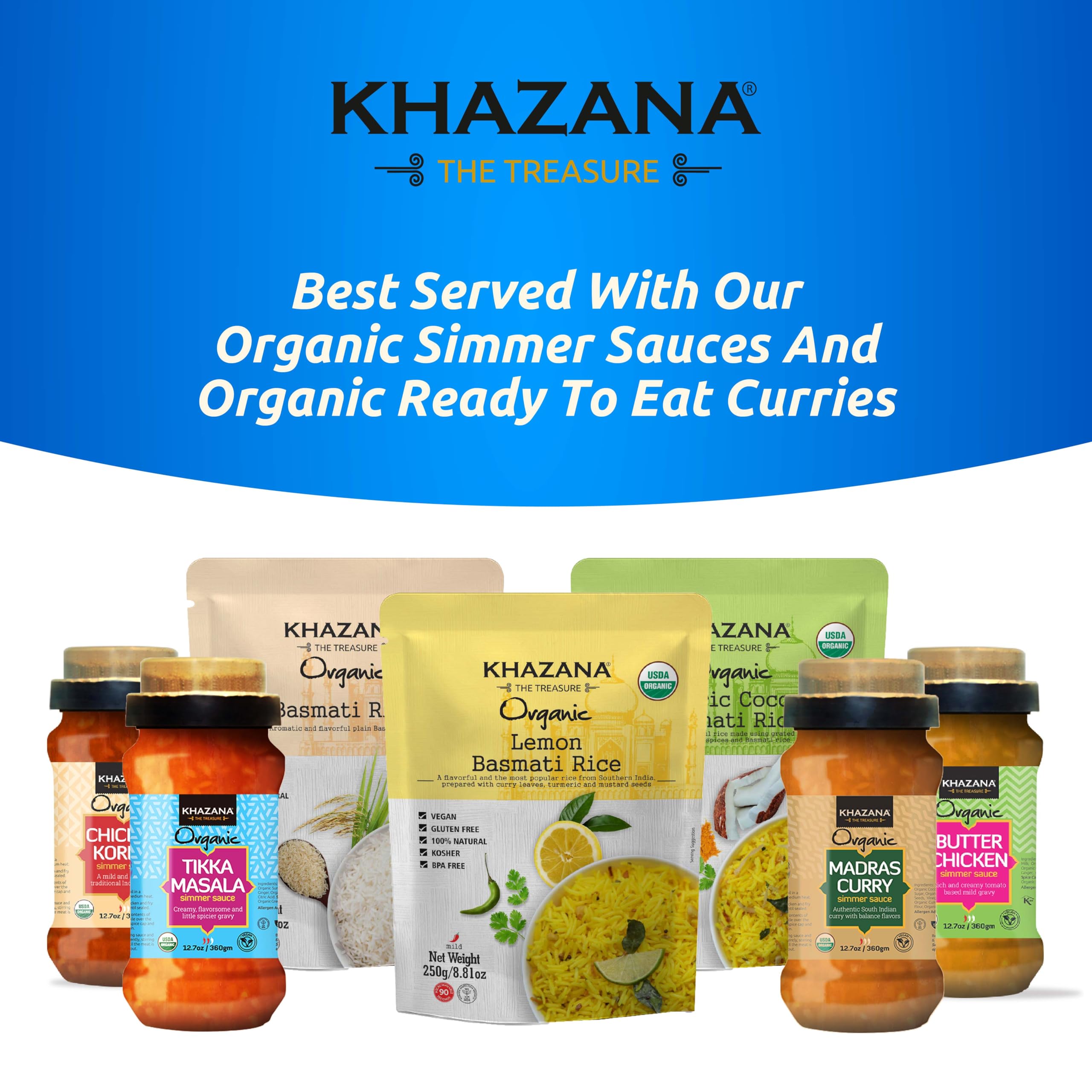 Khazana Basmati Rice nutrition highlights: non-GMO and gluten-free