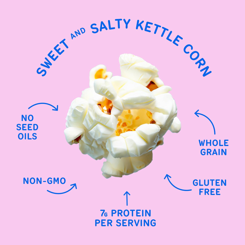 Khloud Protein Popcorn nutrition panel highlighting 7g protein per serving