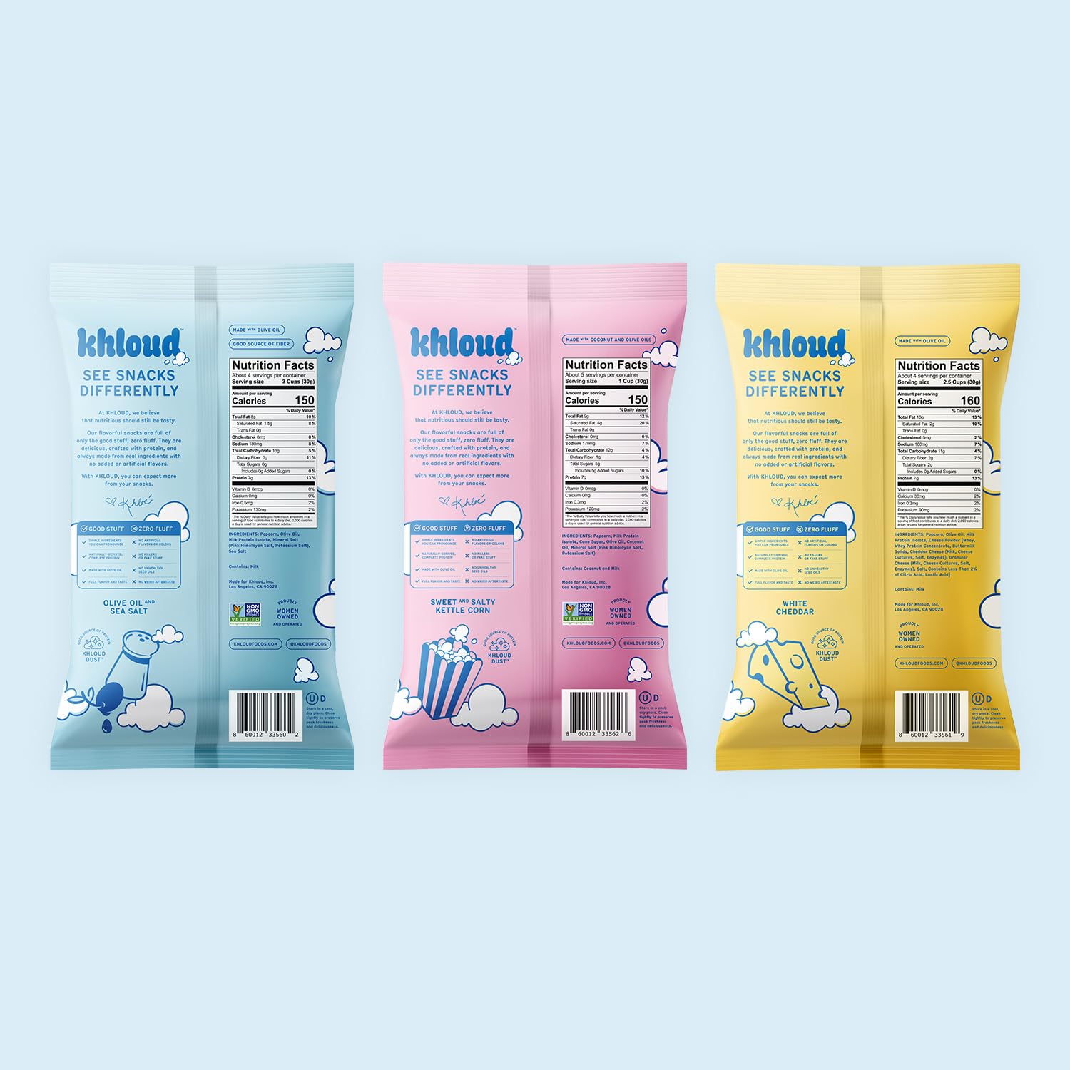 Khloud Protein Popcorn serving bowl scene suggests convenient family snack time