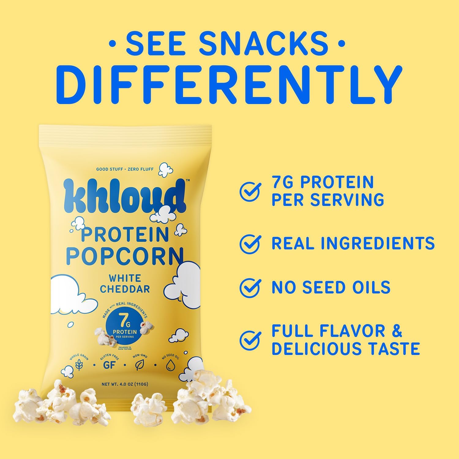 Khloud Protein Popcorn serving idea for quick, convenient snacking