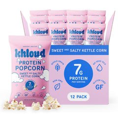 Khloud Protein Popcorn sweet-salty bag offering a protein-rich snack