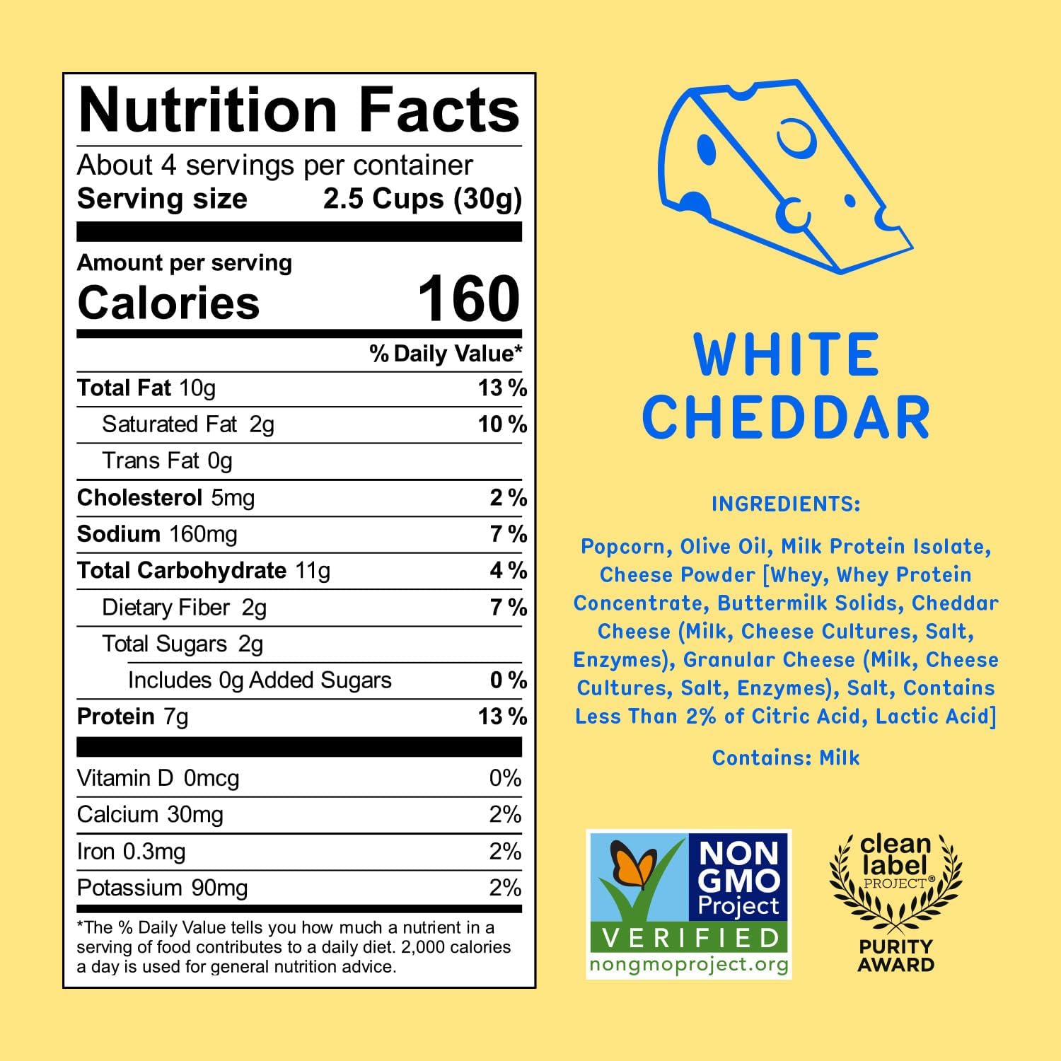 Khloud Protein Popcorn closeup with white cheddar flavor and crisp texture