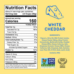Khloud Protein Popcorn closeup with white cheddar flavor and crisp texture