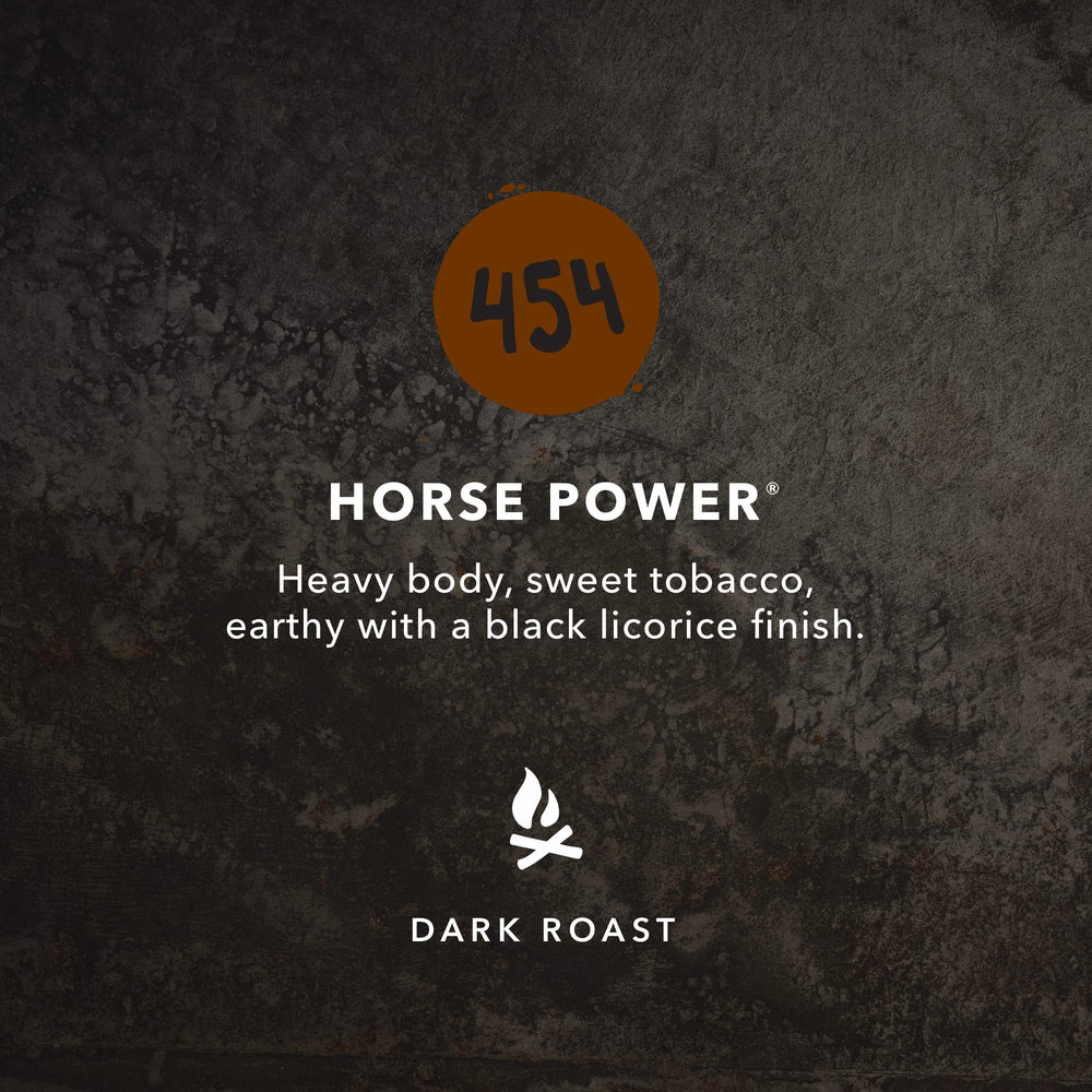 Kicking Horse 454 Horse Power packaging emphasizes organic, fair trade sourcing for eco-conscious shoppers.