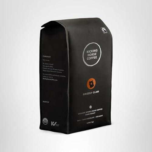 Kicking Horse Grizzly Claw aroma steam rising over a cup suggests inviting aroma.