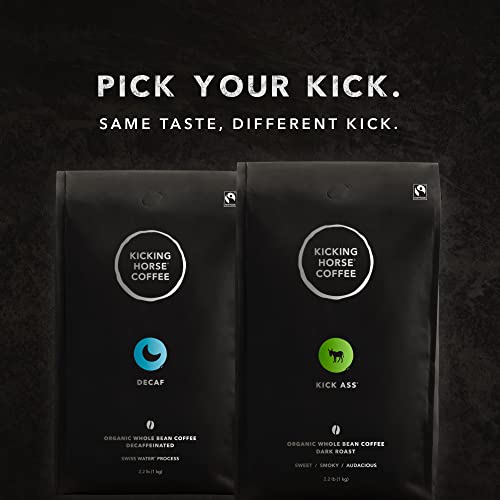 Kicking Horse Rocky Mountain roasted whole bean, long-lasting supply for daily coffee routines.