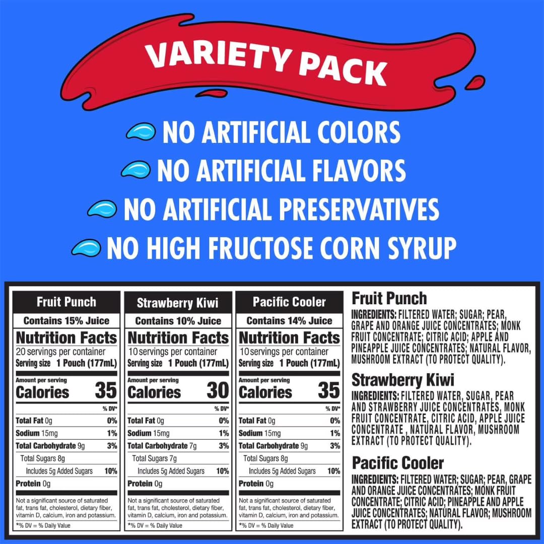Kids Juice Box Variety Pack strawberry kiwi 6oz for playful snacks and healthy hydration