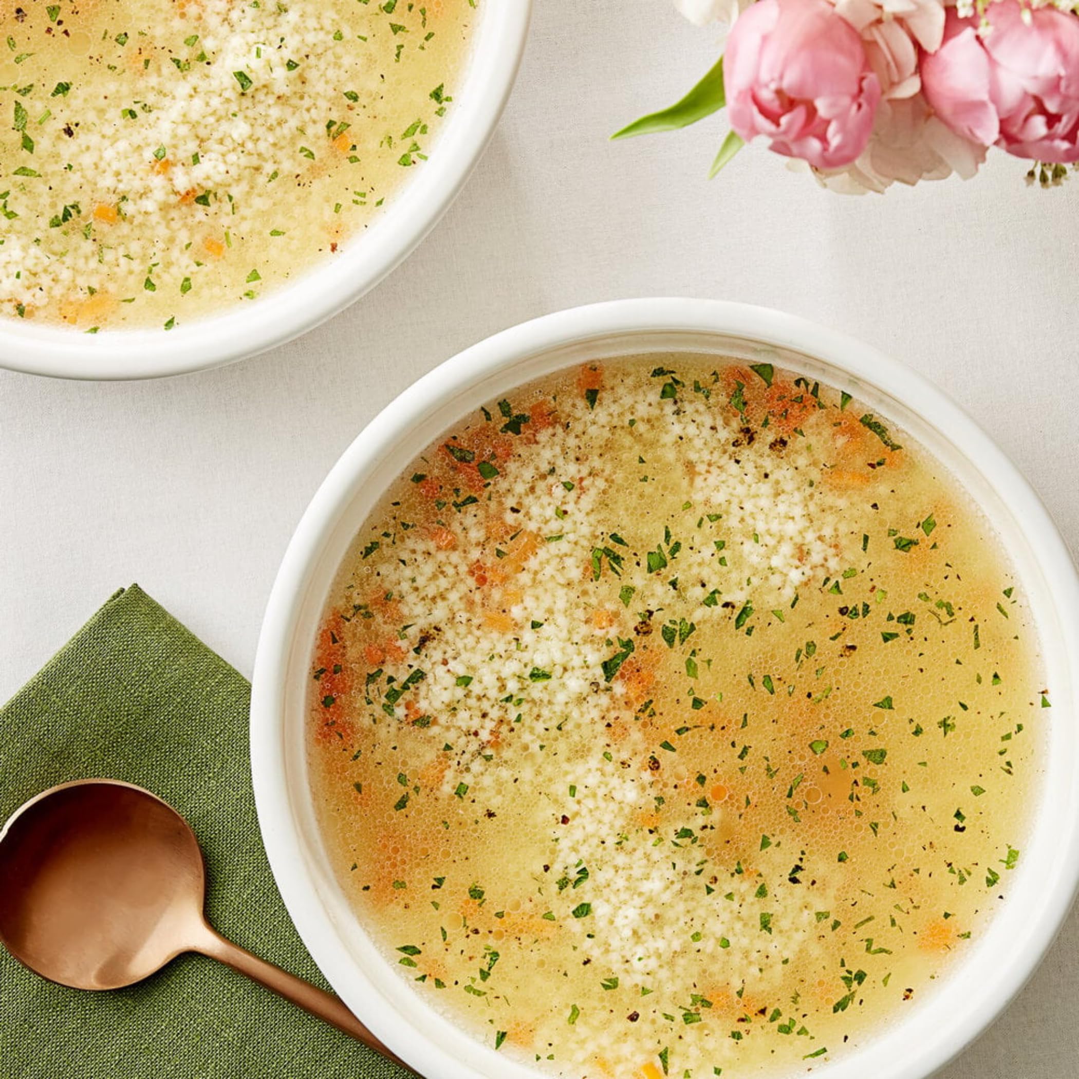 KIDU Barilla Pastina cooked texture in soup-ready bowls for kids.