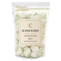 KIDU Merckens chocolate melting wafers bulk bag close-up for smooth dipping and glossy finishes.