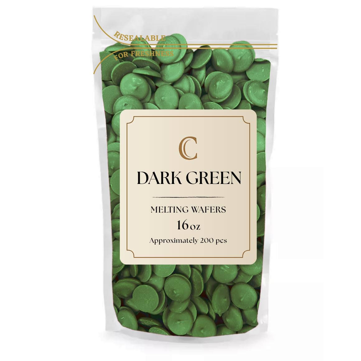 KIDU Merckens chocolate melting wafers in a dark green bulk bag ideal for dipping and baking.