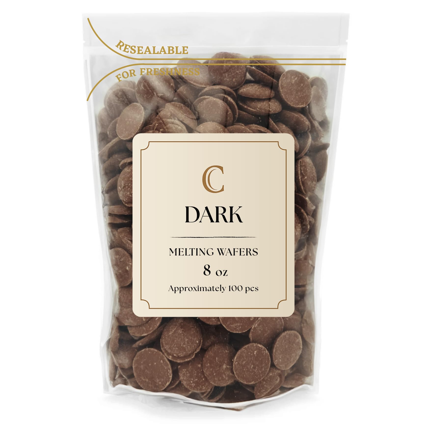 KIDU Merckens dark wafers 8oz bulk bag for glossy dipping and coating