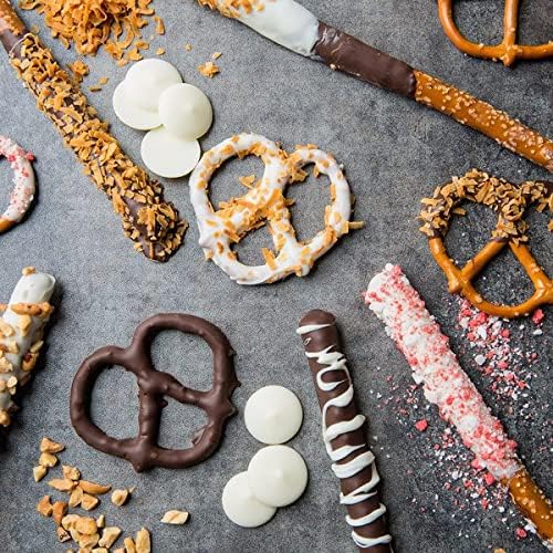 KIDU Merckens Milk Melting Wafers provide convenient, glossy finishes for desserts.