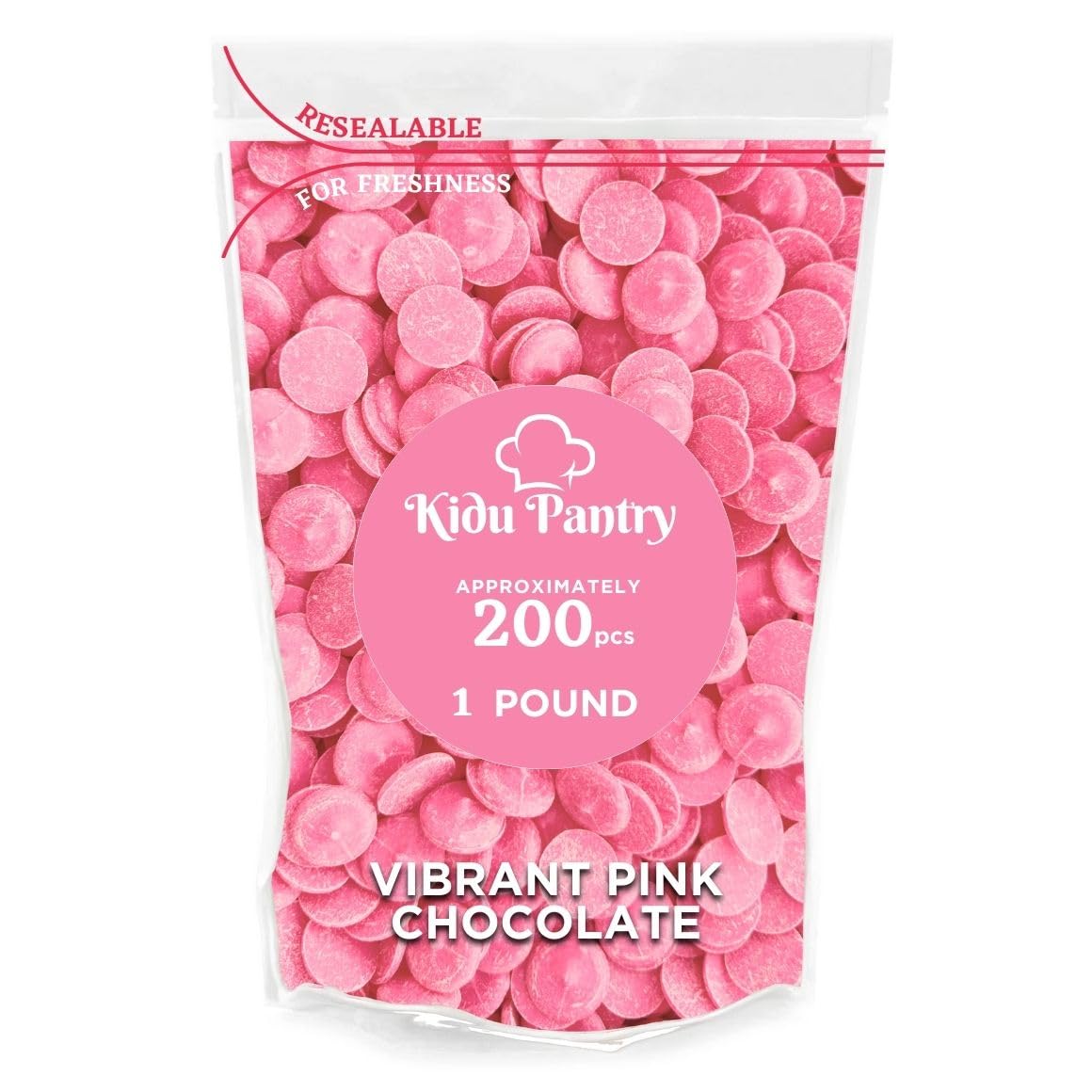 KIDU Pantry melting chocolate wafers in resealable bag for quick use