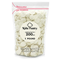 KIDU Pantry melting chocolate wafers bulk in resealable bag for easy baking.