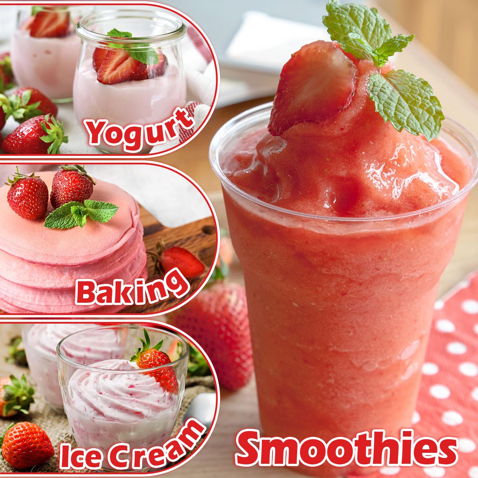 Kiigfood strawberry powder as a dessert topping for color and taste