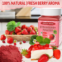Kiigfood strawberry powder in a dusty pink bowl for desserts