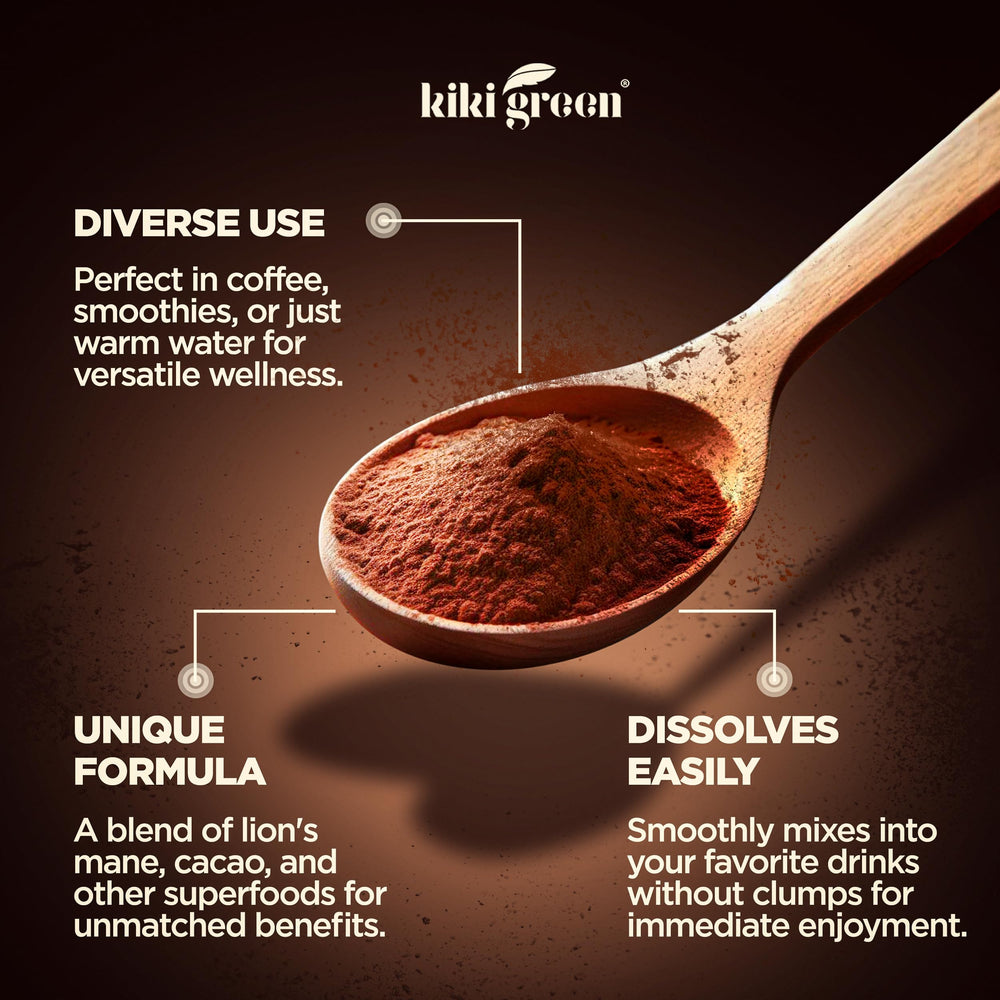 KIKI Green Shroomo ceremonial cacao tub for daily rituals