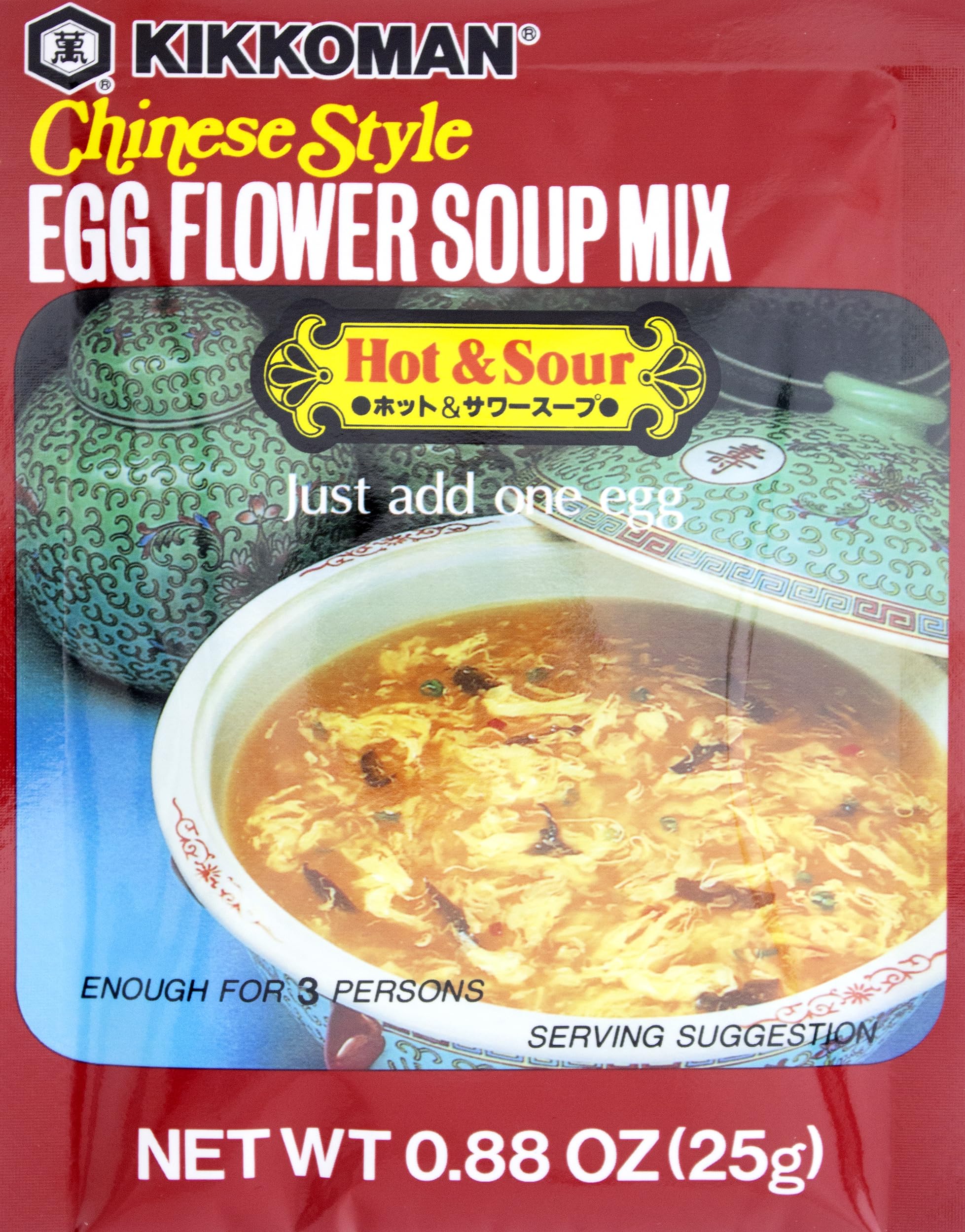 Kikkoman Egg Flower Soup Hot and Sour 12-pack box for quick, comforting meals