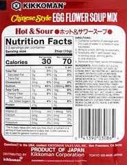 Kikkoman Egg Flower Soup Hot and Sour prepared bowl ready in minutes