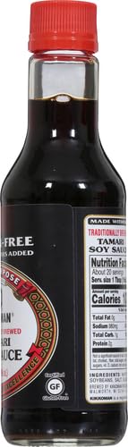 Kikkoman tamari bottle on pantry shelf provides quick gluten-free flavor