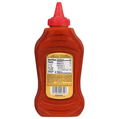 Kikkoman Gluten-Free Sriracha bottle pour captures smooth flow for sauces.