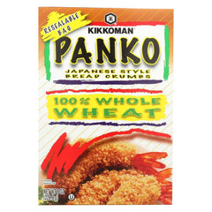 Kikkoman panko crumbs crusting chicken for a light crust.