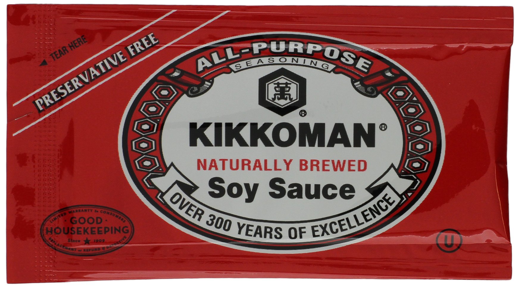 Kikkoman soy sauce packets in a bulk box, convenient for quick meals.