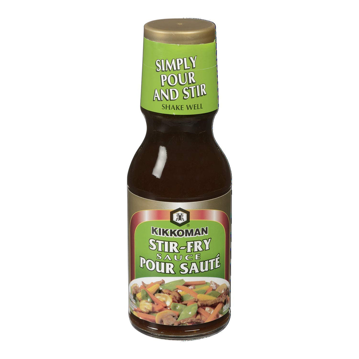 Kikkoman Stir-Fry Sauce bottle pouring for quick weeknight meals