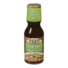 Kikkoman Stir-Fry Sauce bottle pouring for quick weeknight meals