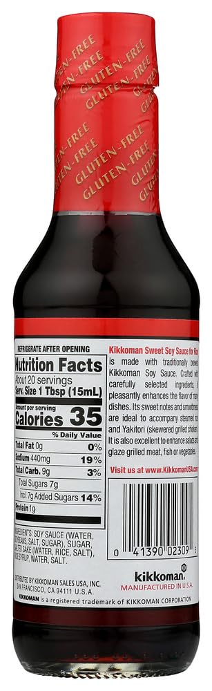 Kikkoman Sweet Soy Sauce glaze on yakitori for a glossy, flavorful coating.