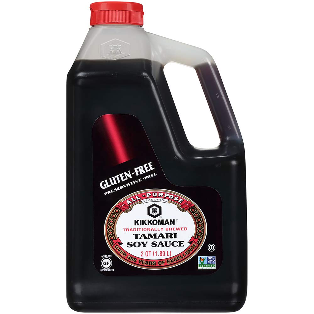 Kikkoman Tamari Gluten Free pour action for quick stir-fries and flavorful dishes.