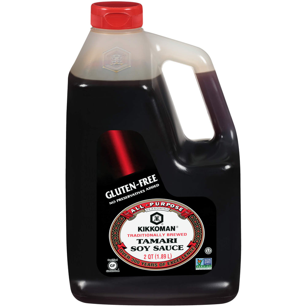 Kikkoman Tamari Gluten Free bottle for versatile marinades and dipping sauces.