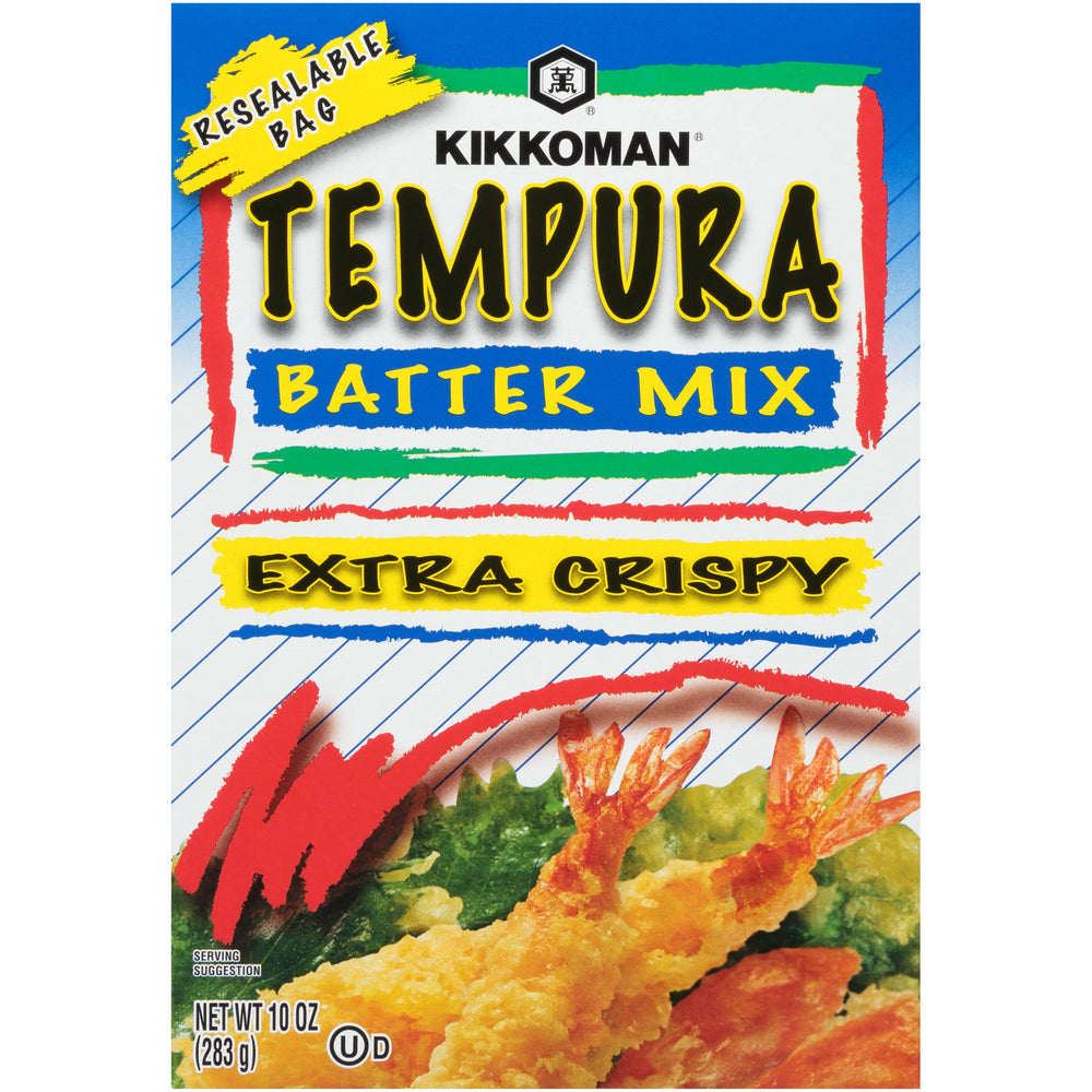 Kikkoman Tempura Batter Extra Crispy–packet ready for coating foods with crisp texture
