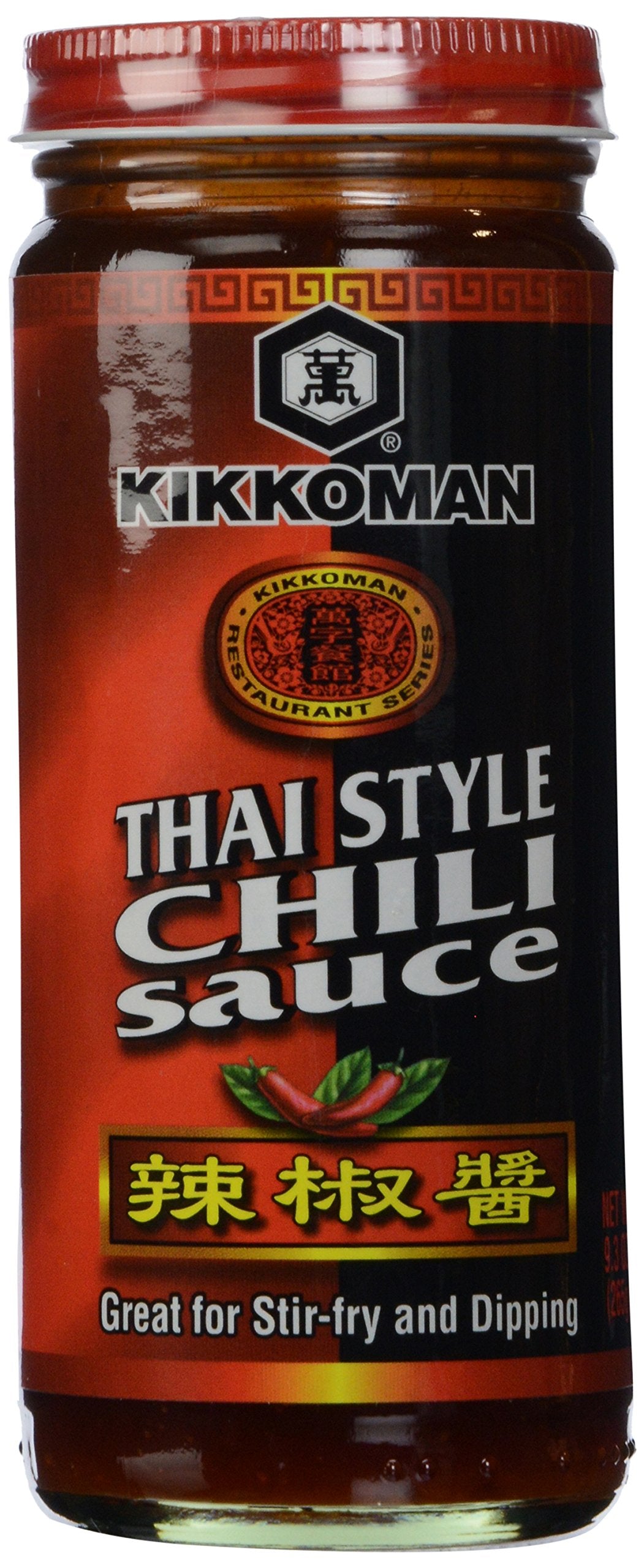 Kikkoman Thai Style Chili Sauce 9oz bottle shown for dipping and flavoring