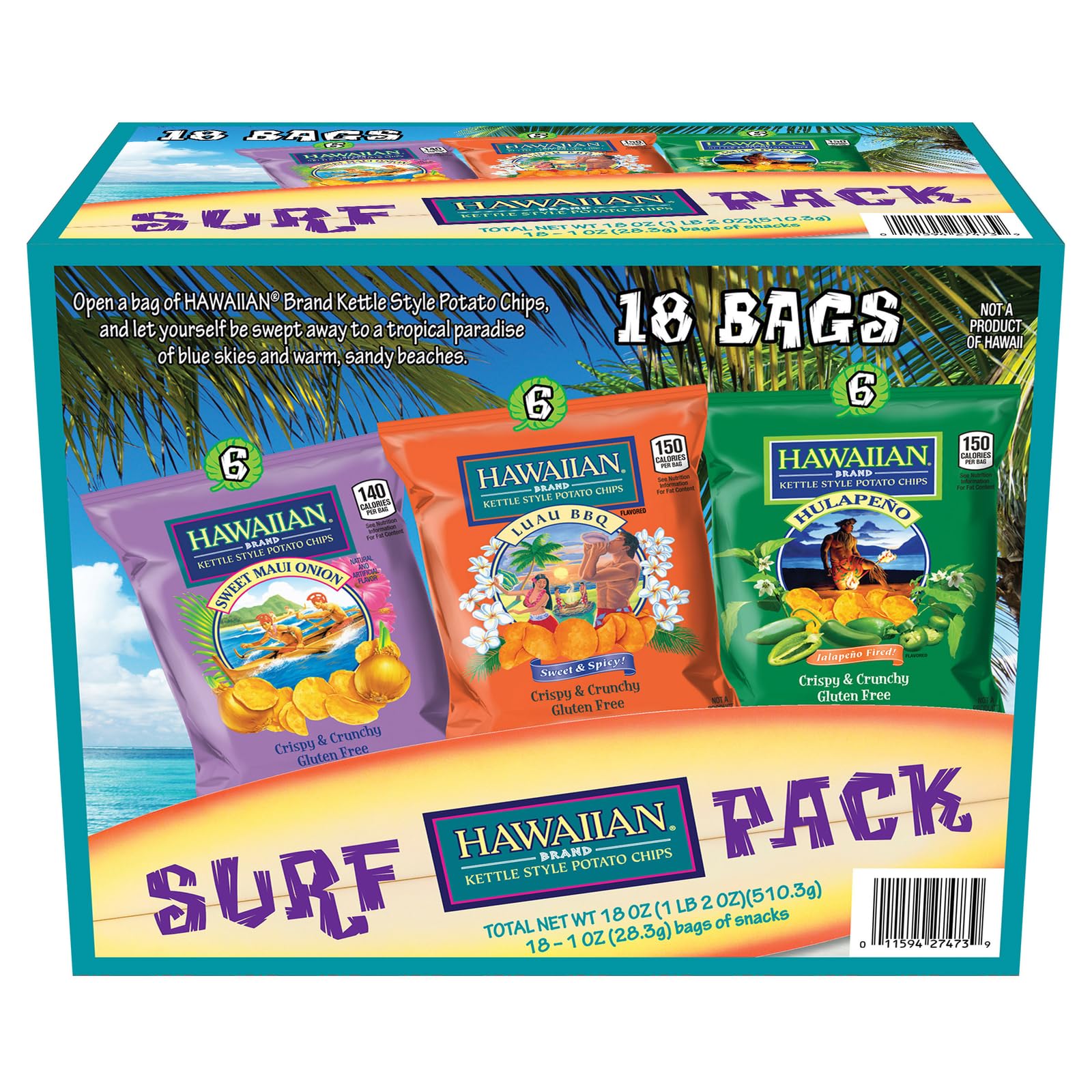 KILAUEA FIRE Surf Pack Sweet Maui Onion bags for on the go snacking