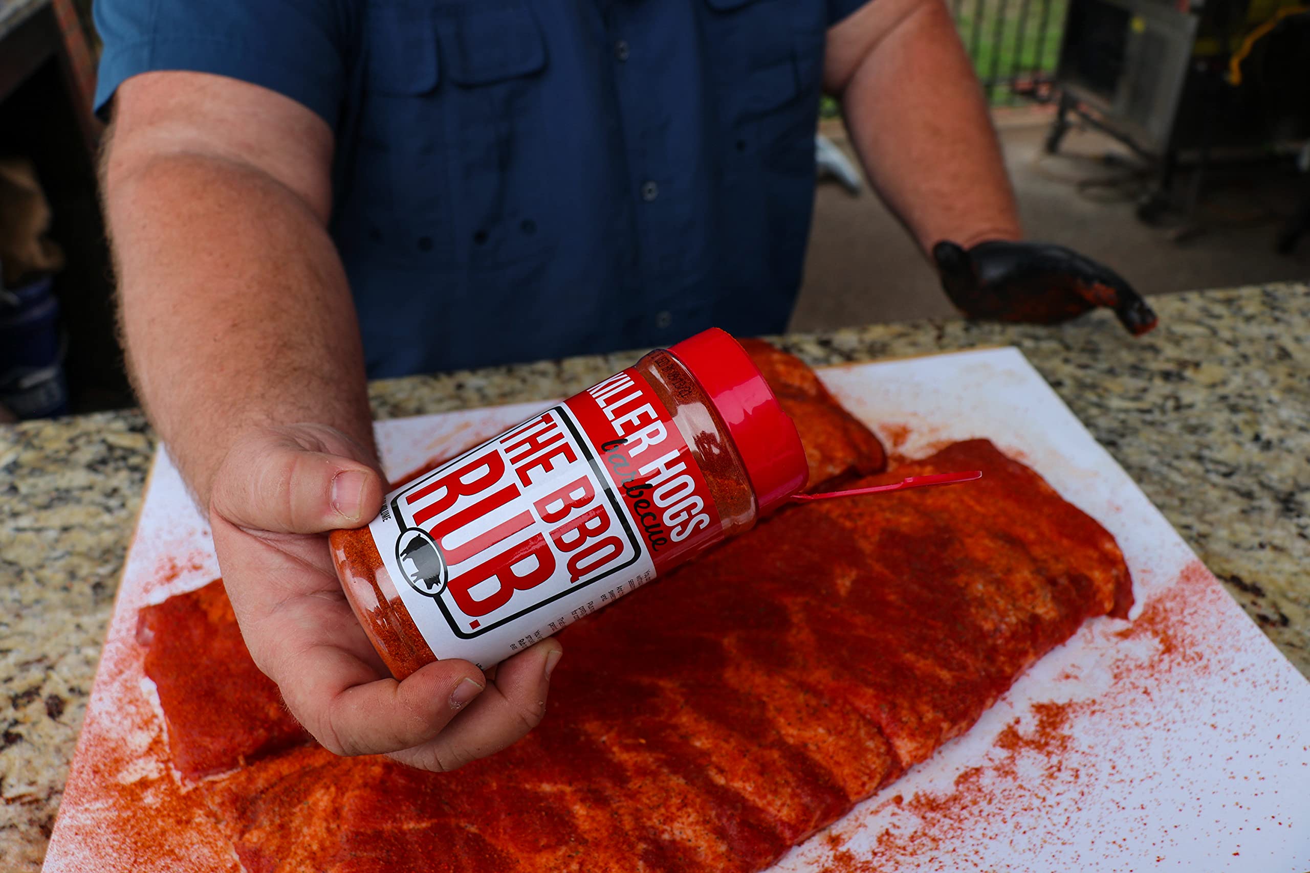 Killer Hogs BBQ Rub shaker top for quick, consistent seasoning