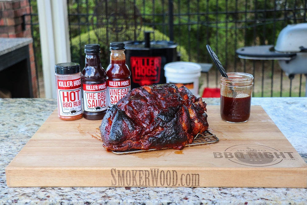 Killer Hogs HOT BBQ Rub packaging on display for gifting.