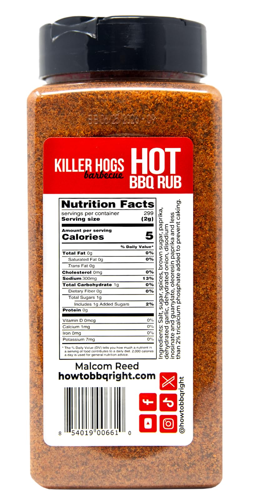 Killer Hogs HOT BBQ Rub sprinkled on steak for smoky, balanced heat.