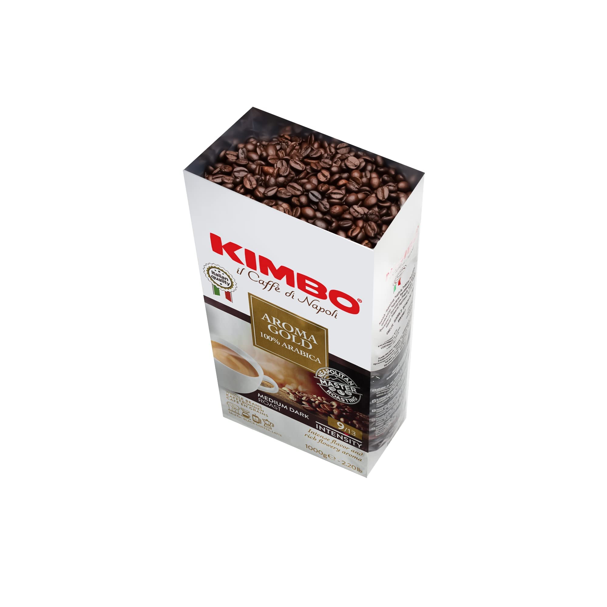 Kimbo Aroma Gold coffee pour for a smooth extraction.