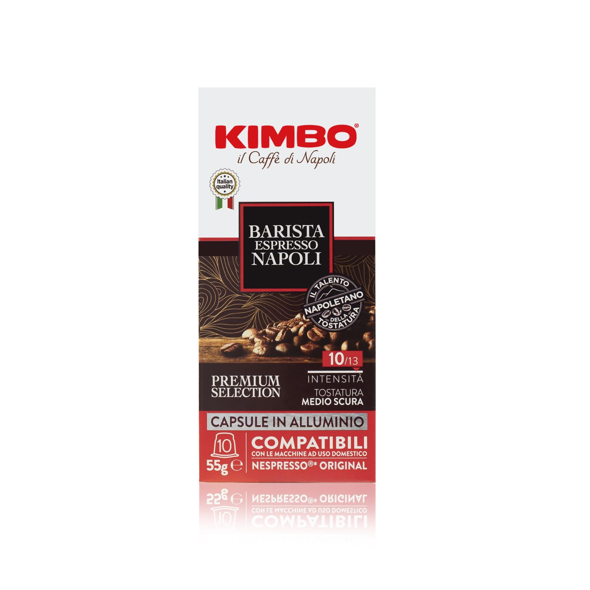 KIMBO Barista Napoli capsules box for rich, authentic espresso at home