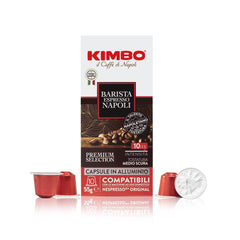 KIMBO Barista Napoli intensity 10 indicator showing medium-dark roast for bold espresso