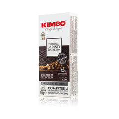 Kimbo packaging with multilingual labels for international customers.