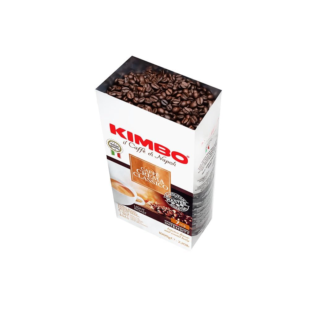 Kimbo Caffè Crema Classico cup of espresso with smooth body and spice.