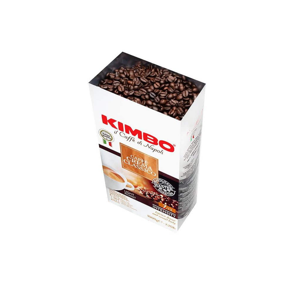 Kimbo Caffè Crema Classico cup of espresso with smooth body and spice.