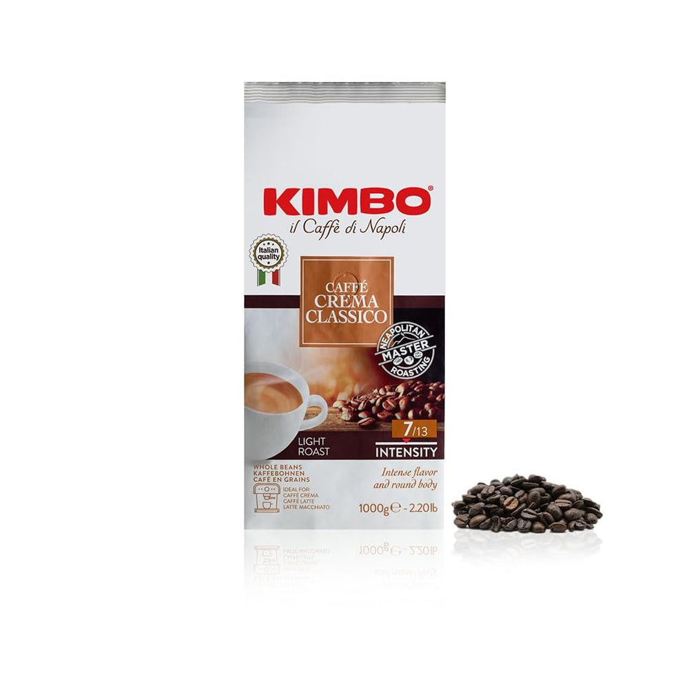 Kimbo Caffè Crema Classico espresso pour with balanced crema and aroma.