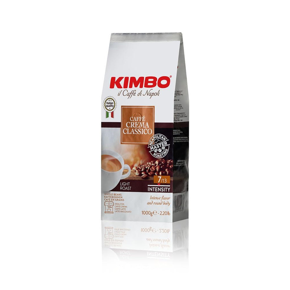 Kimbo Caffè Crema Classico moka pot brew ready for a traditional coffee.